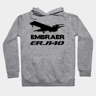 Embraer ERJ140 Silhouette Print (Black) Hoodie